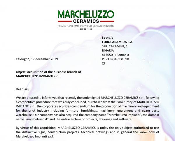 Acquisition of the Marcheluzzo Impianti company
